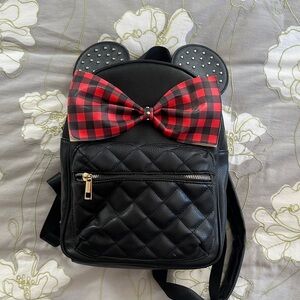 Minnie Mouse Ears backpack with Red Plaid Bow//Olivia Miller